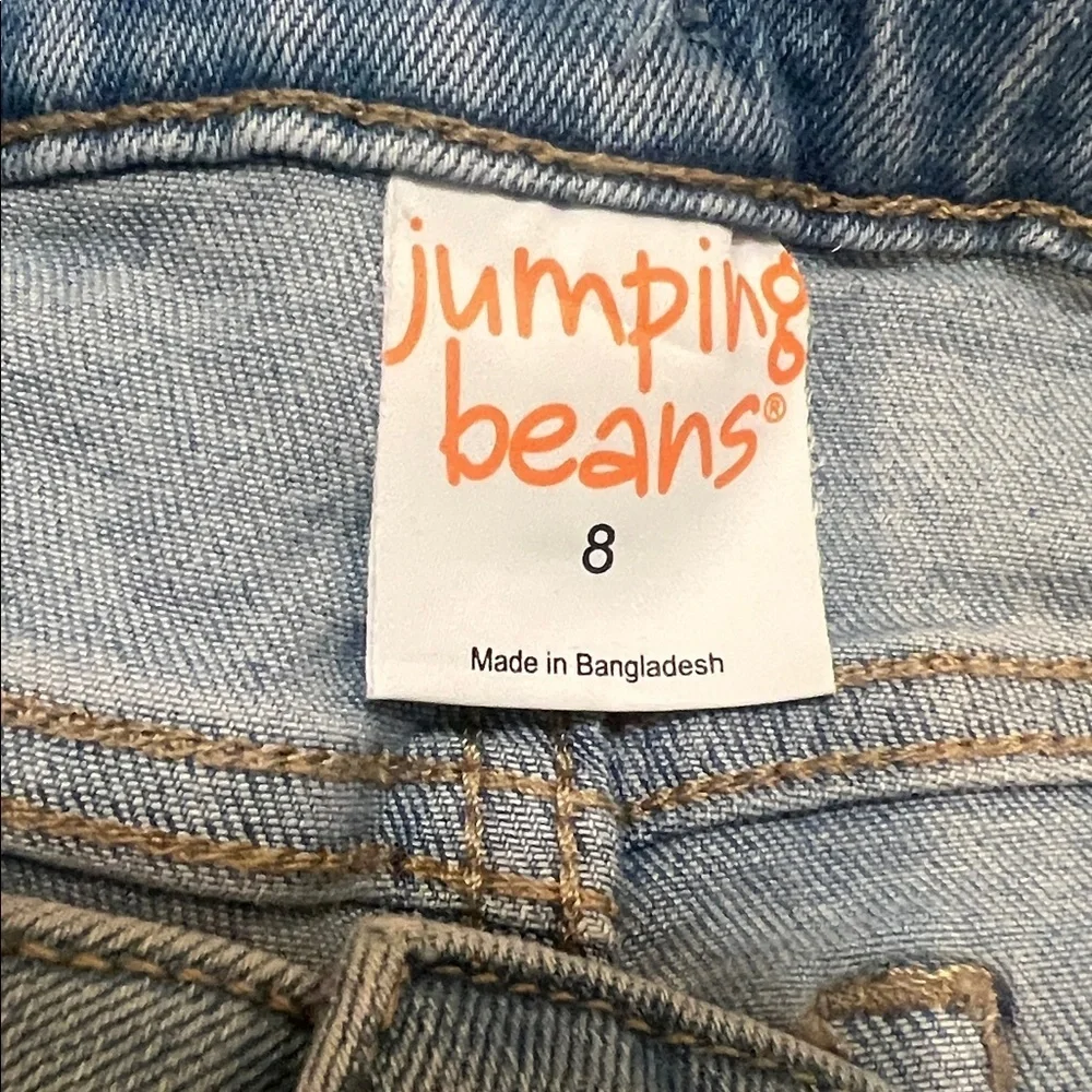 JUMPING BEANS Kids adjustable waist Light Blue Jeans with Butterfly Embroidery